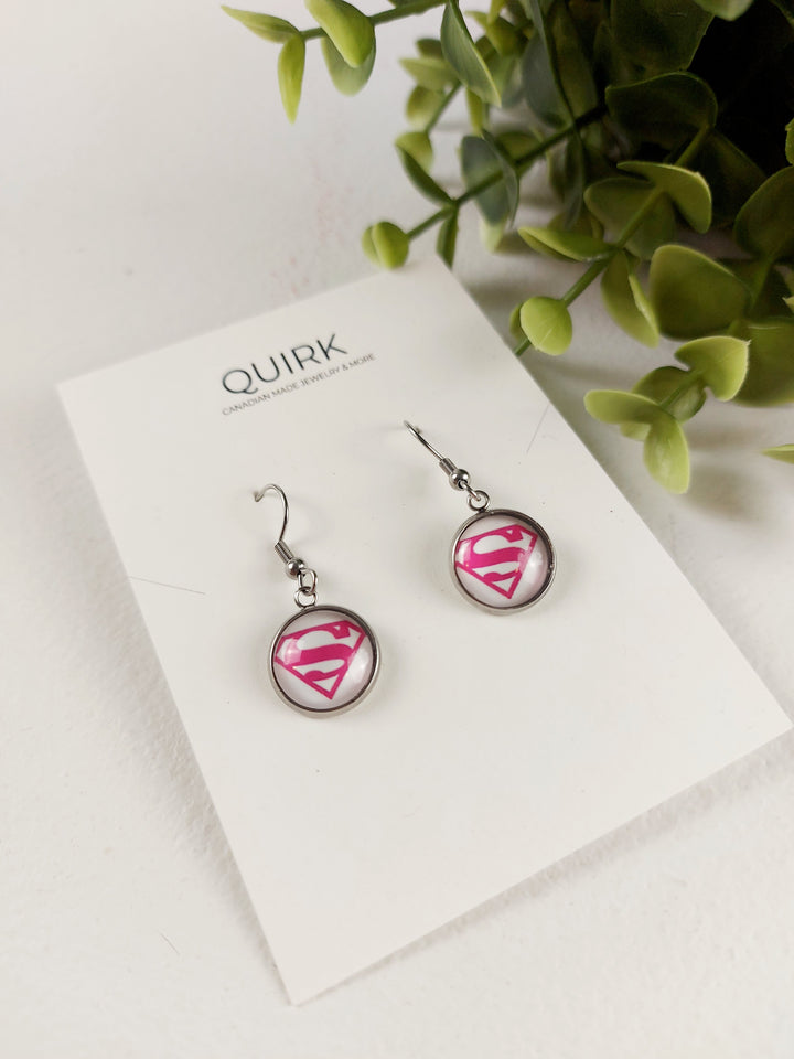 Quirk Handmade Jewelry, Stainless Steel Dangling Earrings