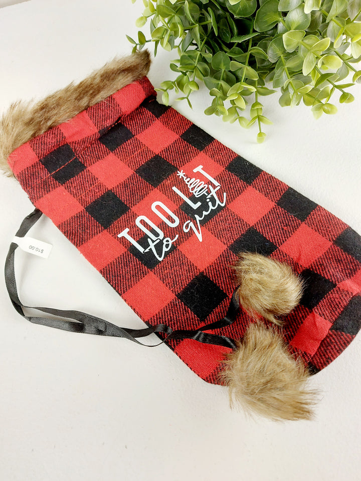 Lindsay's Creations, Plaid Fur Wine Bags