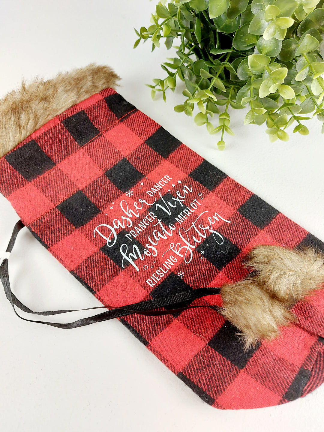 Lindsay's Creations, Plaid Fur Wine Bags