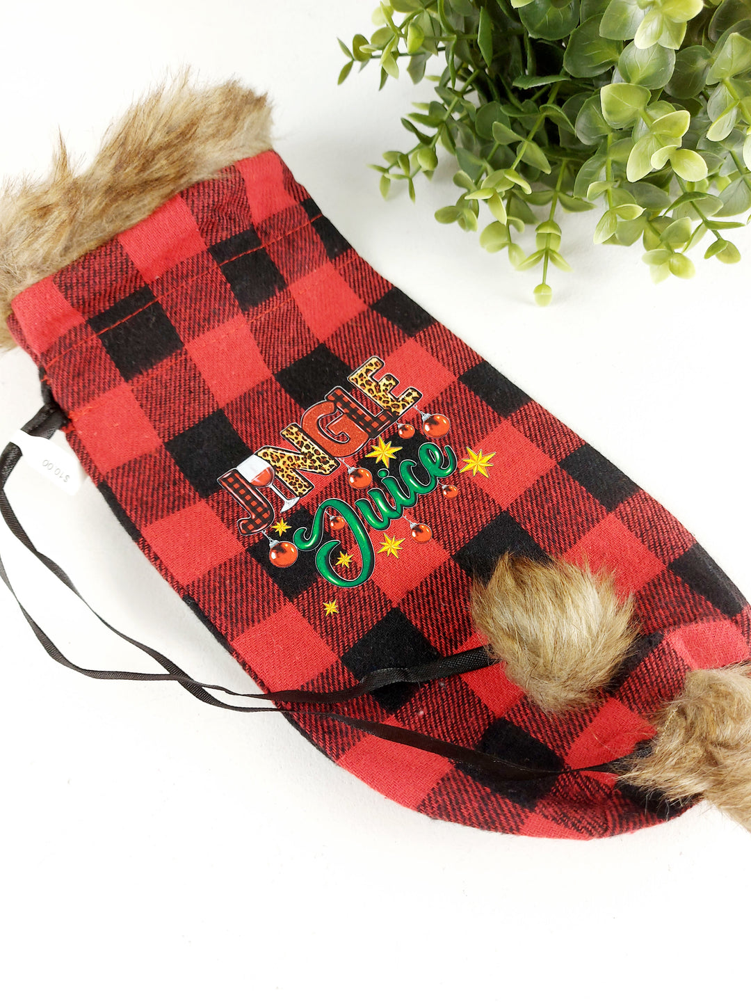 Lindsay's Creations, Plaid Fur Wine Bags