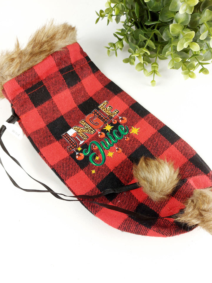 Lindsay's Creations, Plaid Fur Wine Bags