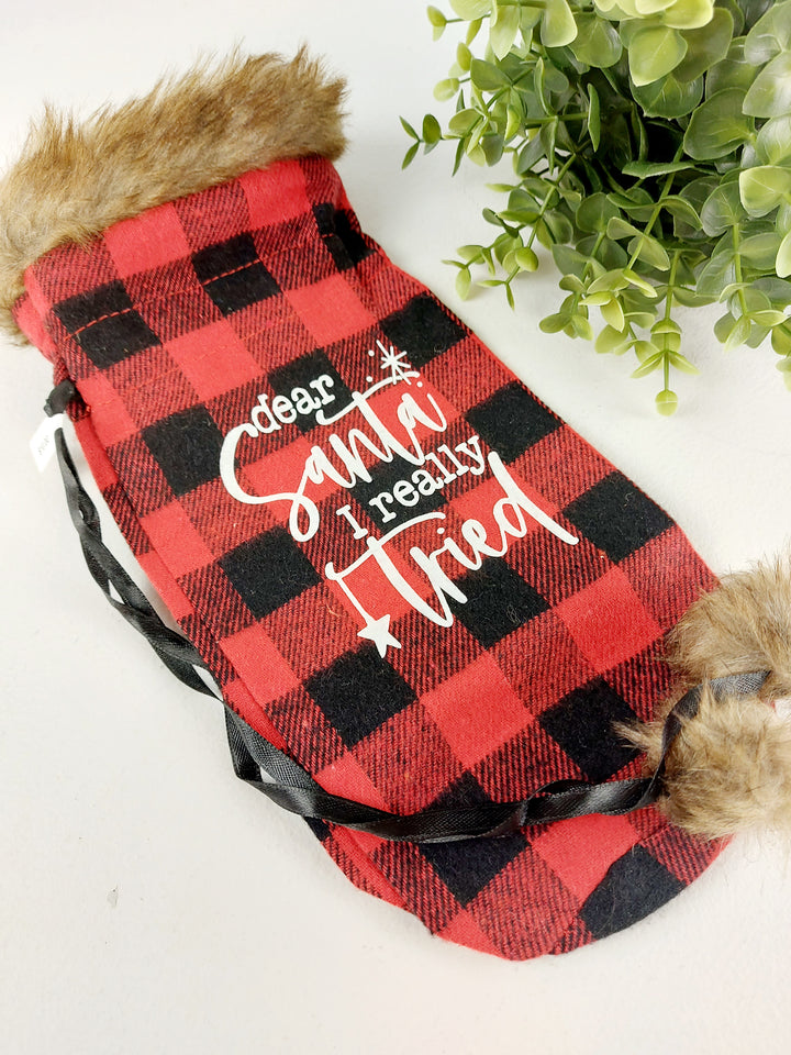 Lindsay's Creations, Plaid Fur Wine Bags