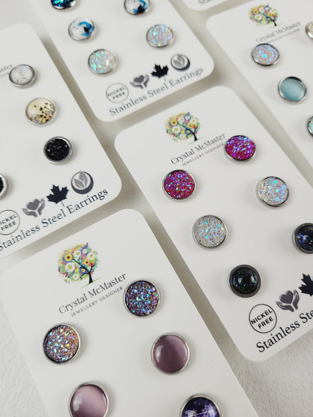 Crystal McMaster Jewellery, 3 Pack Stud Cabochons