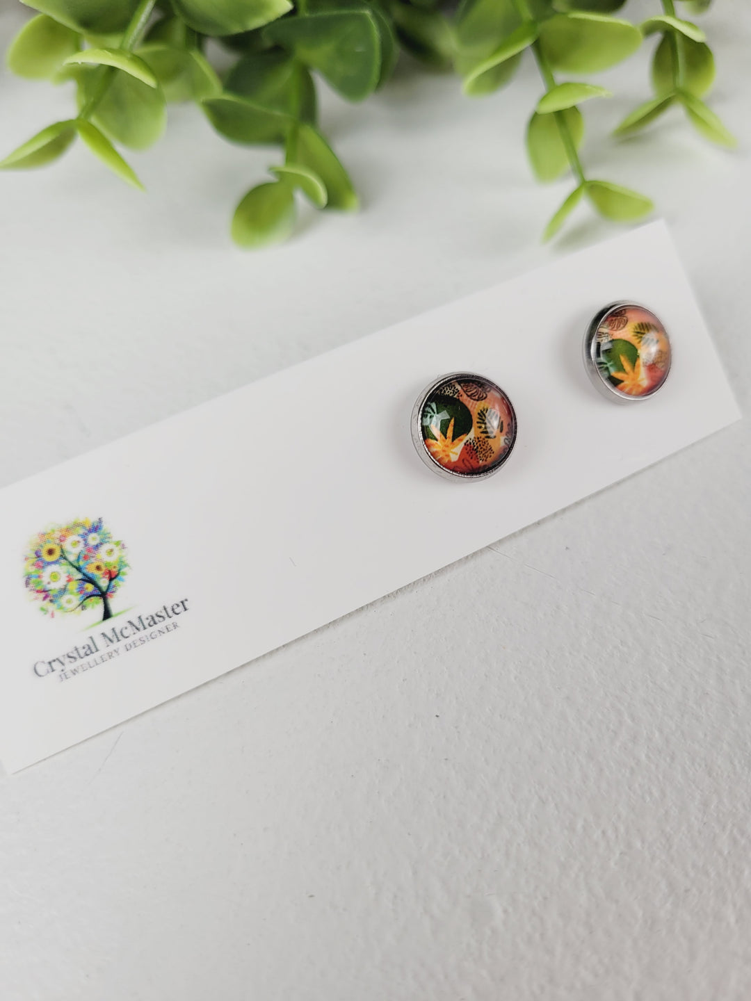 Crystal McMaster Jewellery, Stainless Steel Cabochon Studs