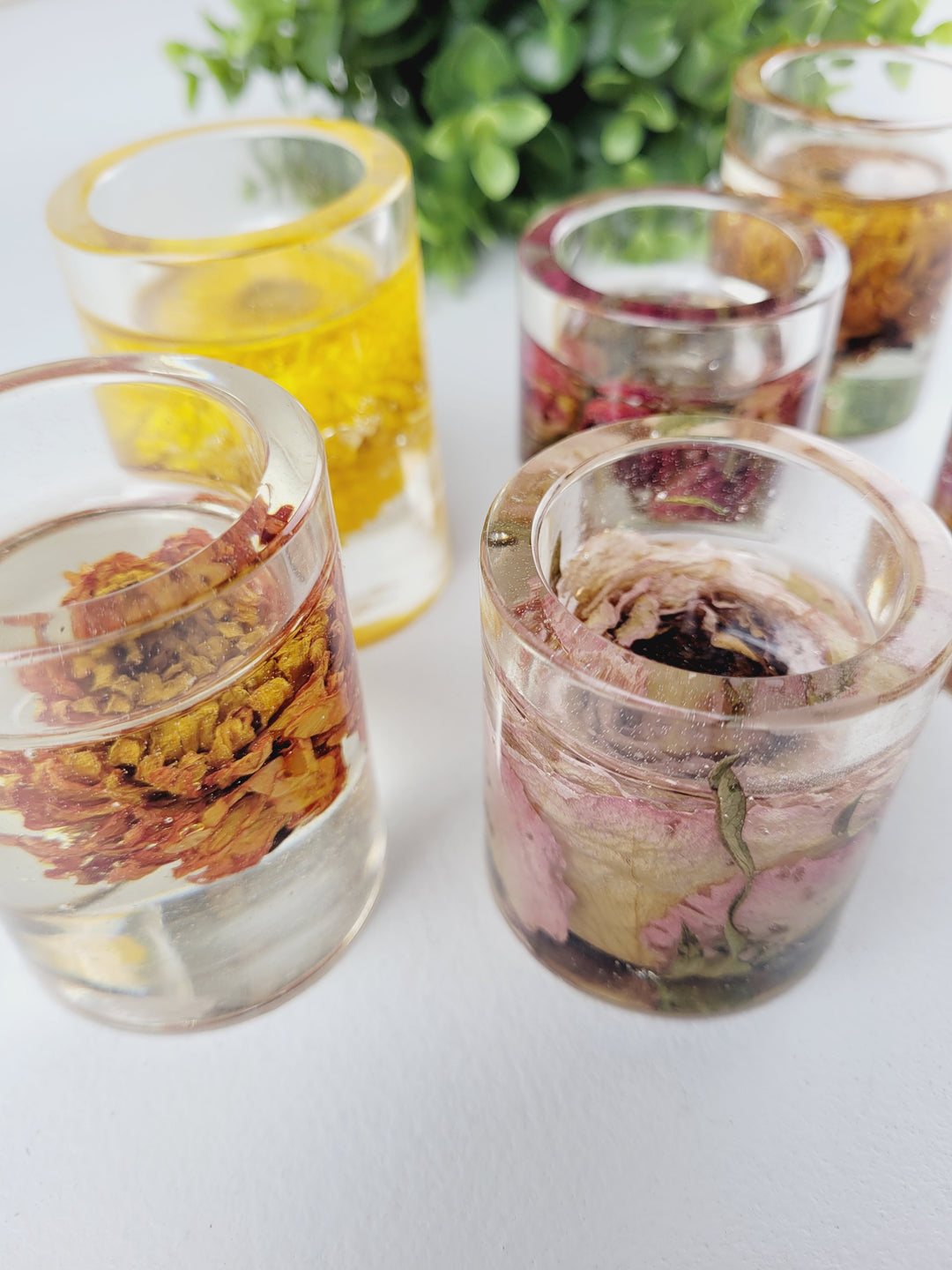 Little Pretty Designs, Pressed Flower Resin Tealight Holders