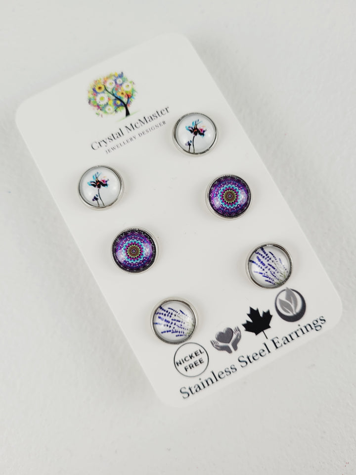 Crystal McMaster Jewellery, 3 Pack Stud Cabochons