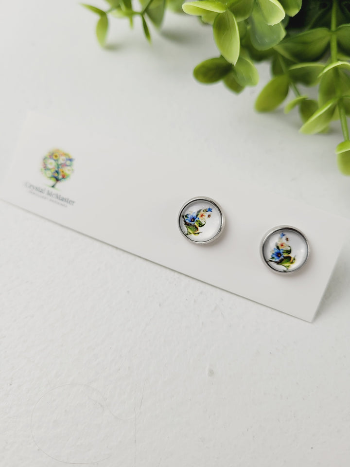 Crystal McMaster Jewellery, Stainless Steel Cabochon Studs