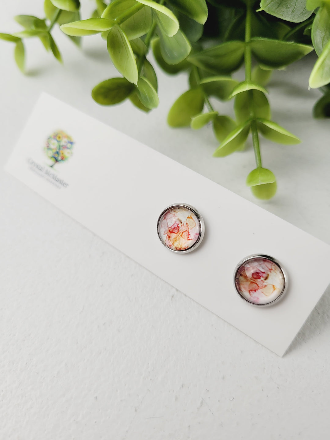 Crystal McMaster Jewellery, Stainless Steel Cabochon Studs