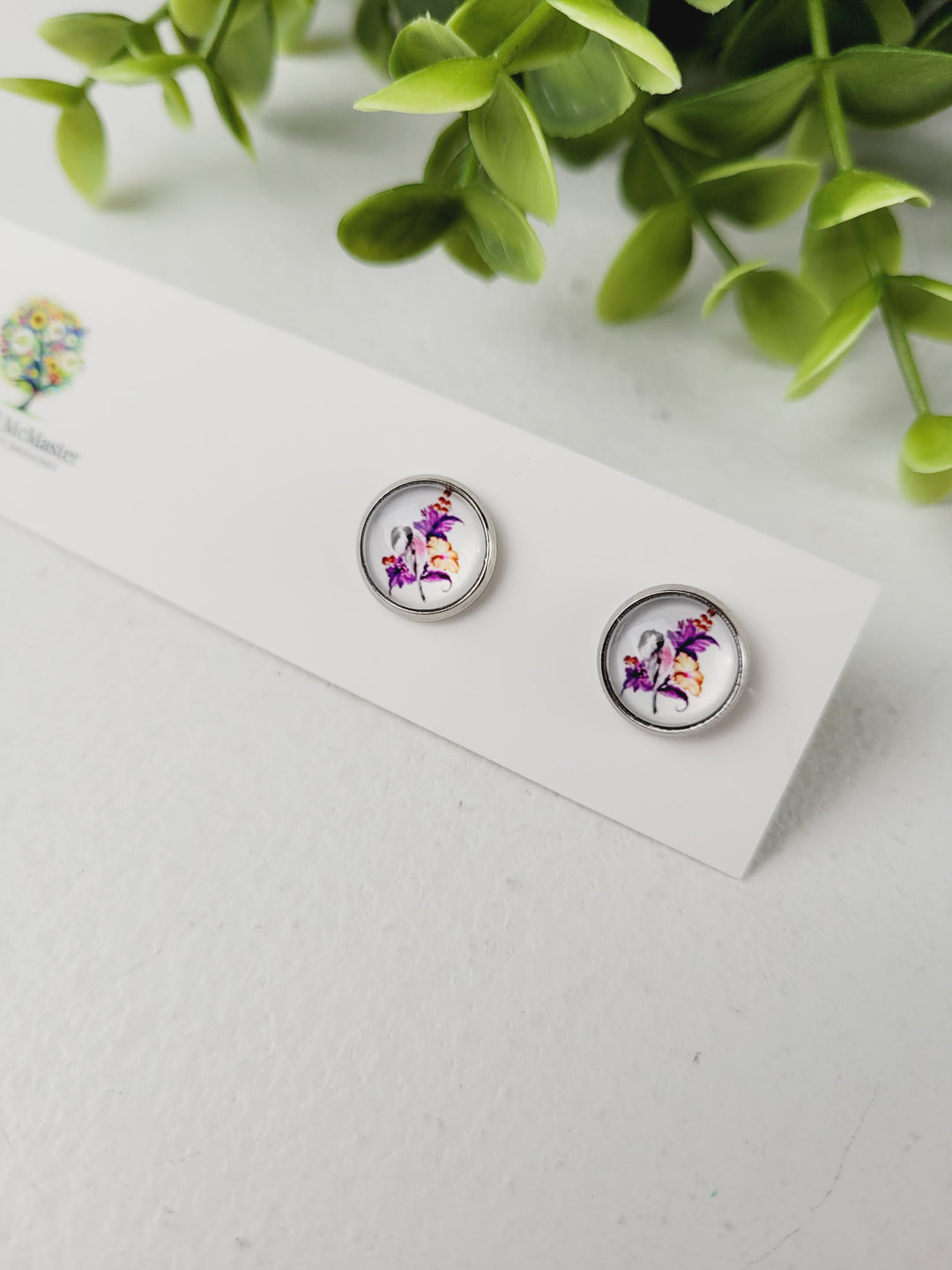 Crystal McMaster Jewellery, Stainless Steel Cabochon Studs