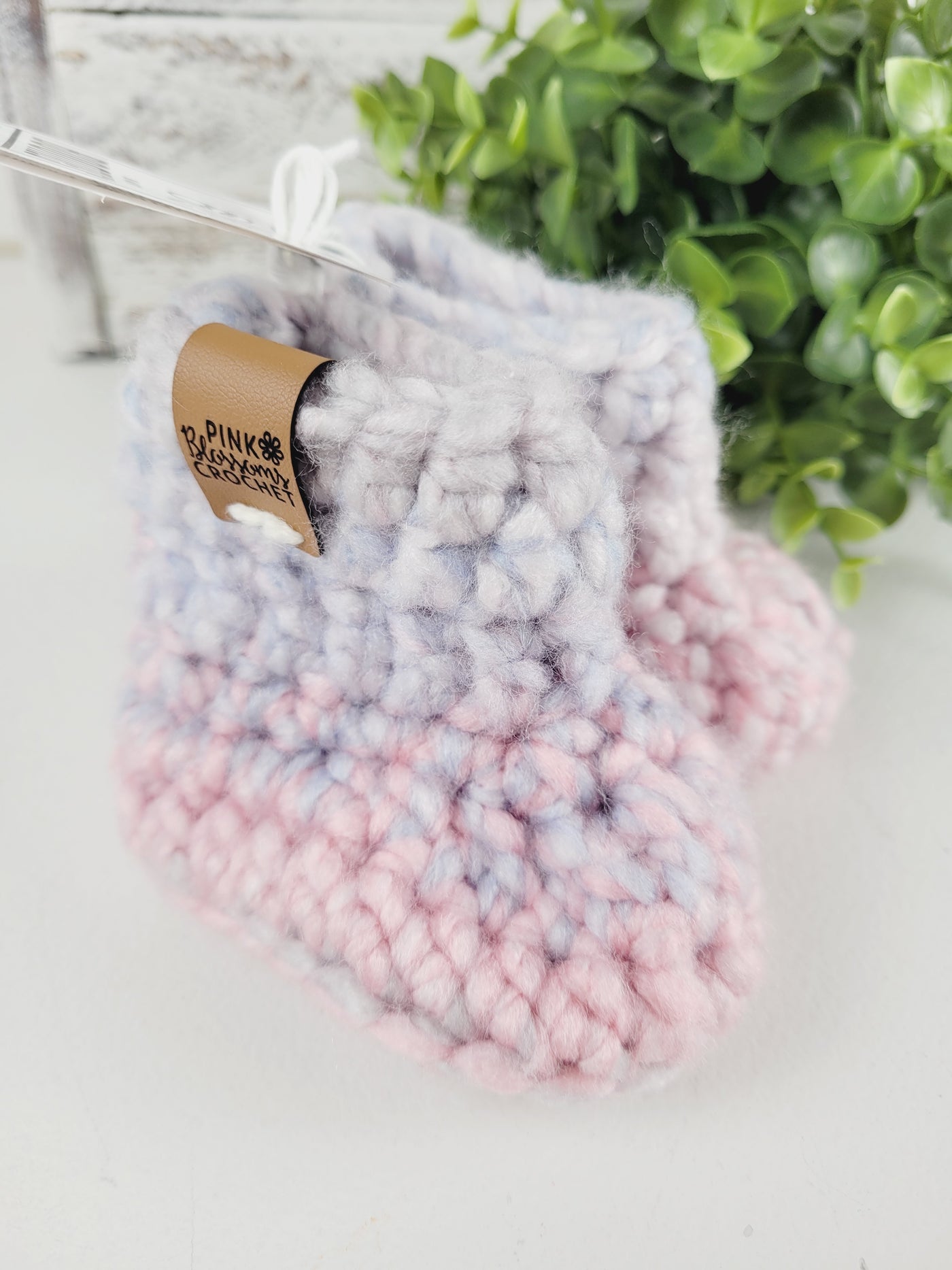 Pink Blossom Crochet, Chunky Baby Booties
