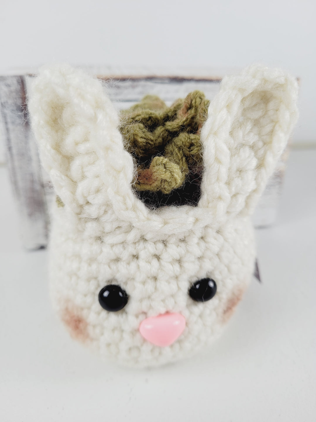 Ginger Made by Jenn, Crochet Bunny Planter Succulents