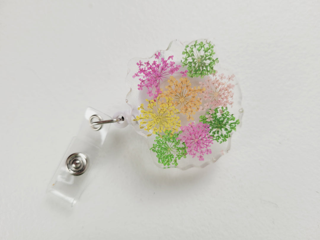 Little Pretty Designs, Floral Resin Retractable Badge Clips