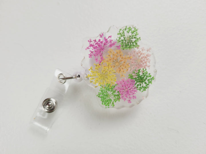 Little Pretty Designs, Floral Resin Retractable Badge Clips