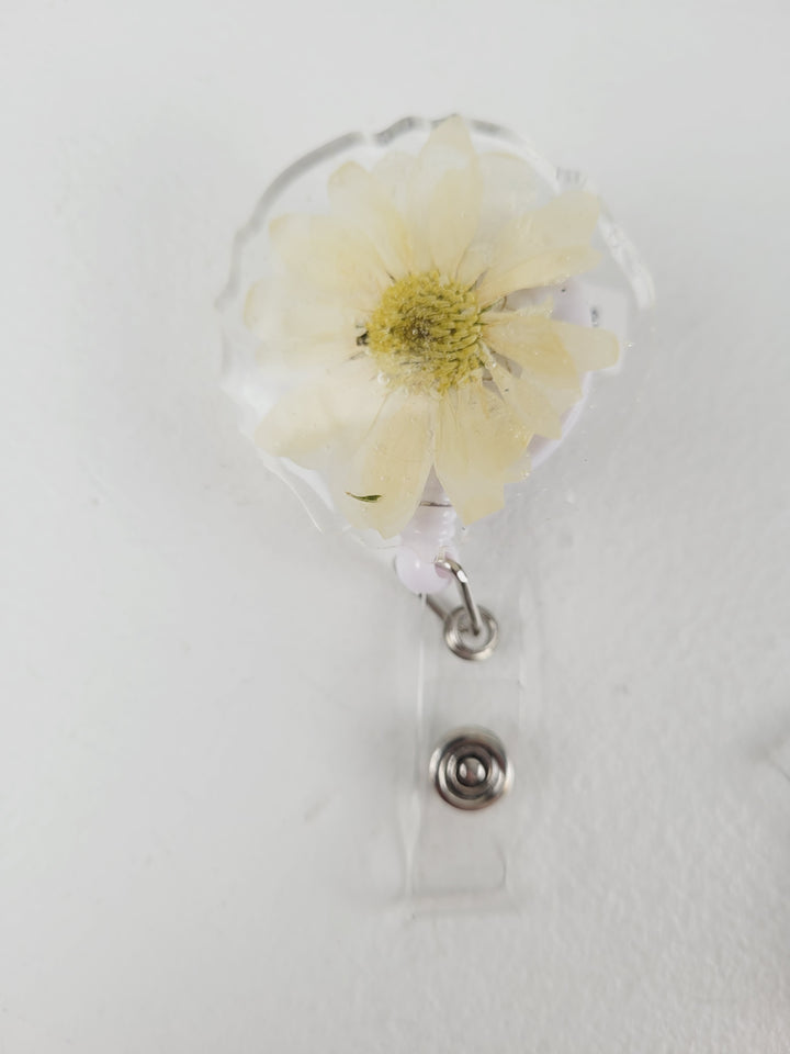 Little Pretty Designs, Floral Resin Retractable Badge Clips