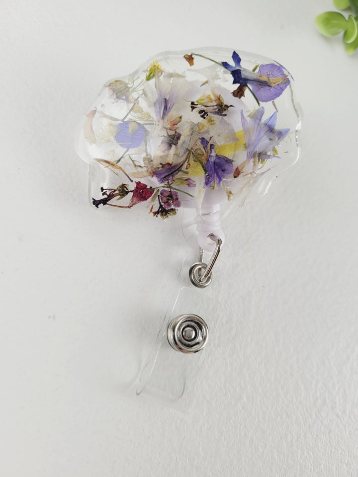 Little Pretty Designs, Floral Resin Retractable Badge Clips