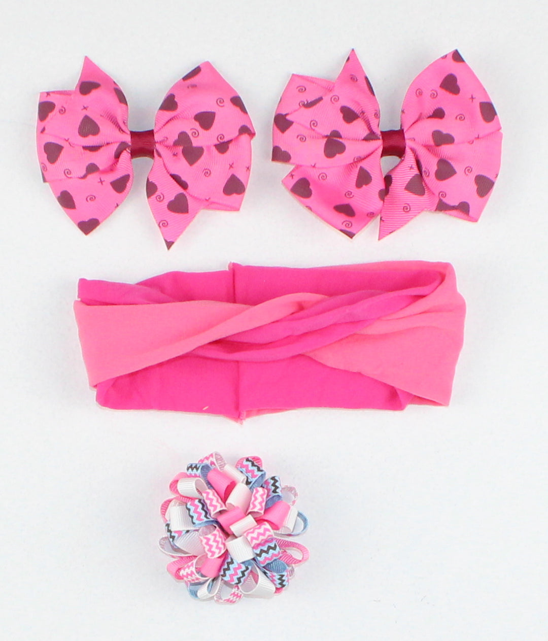 GIRLS PINK HAIR SET EUC