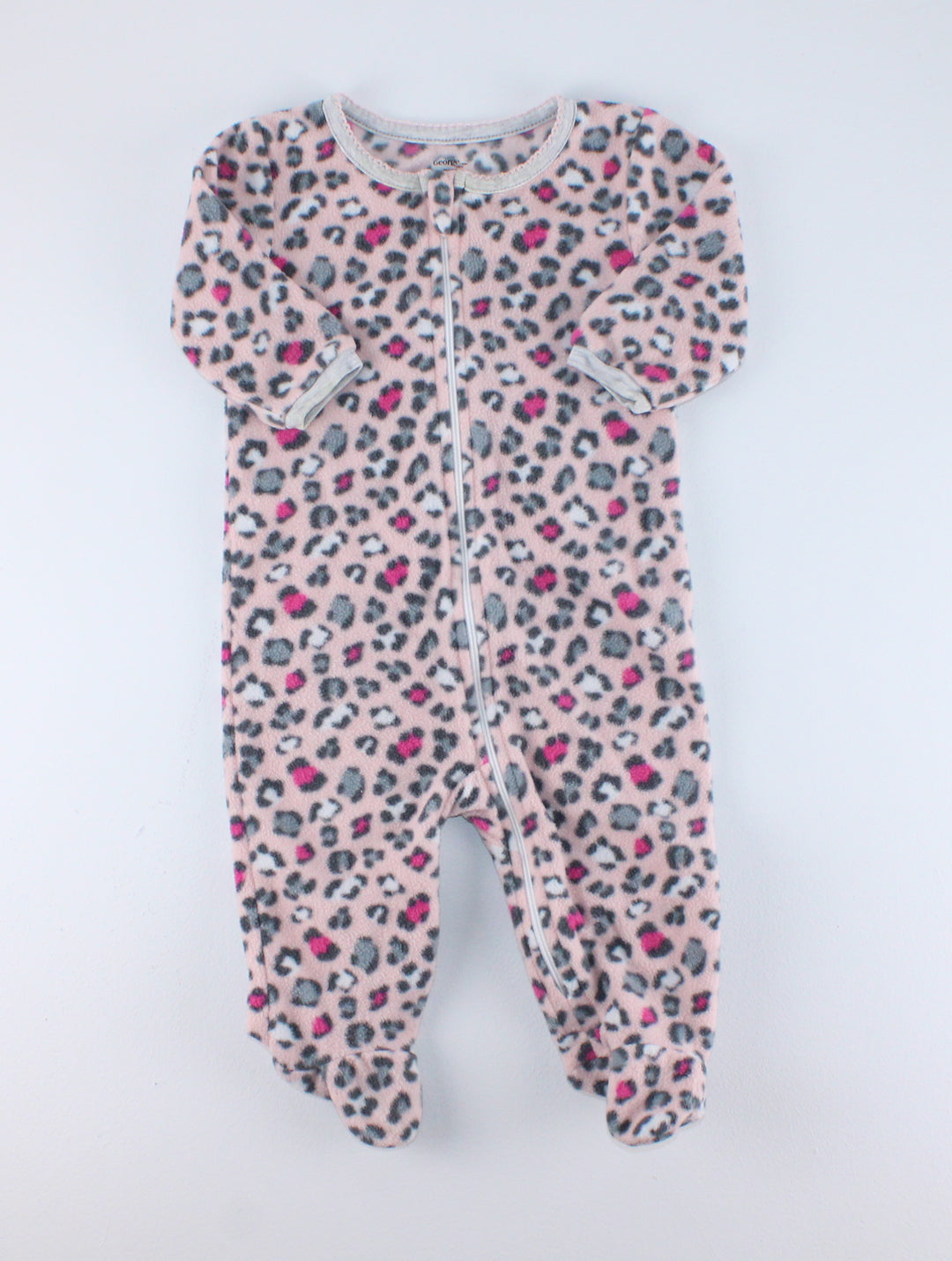 GEORGE ANIMAL PRINT FLEECE PJS 3-6M EUC