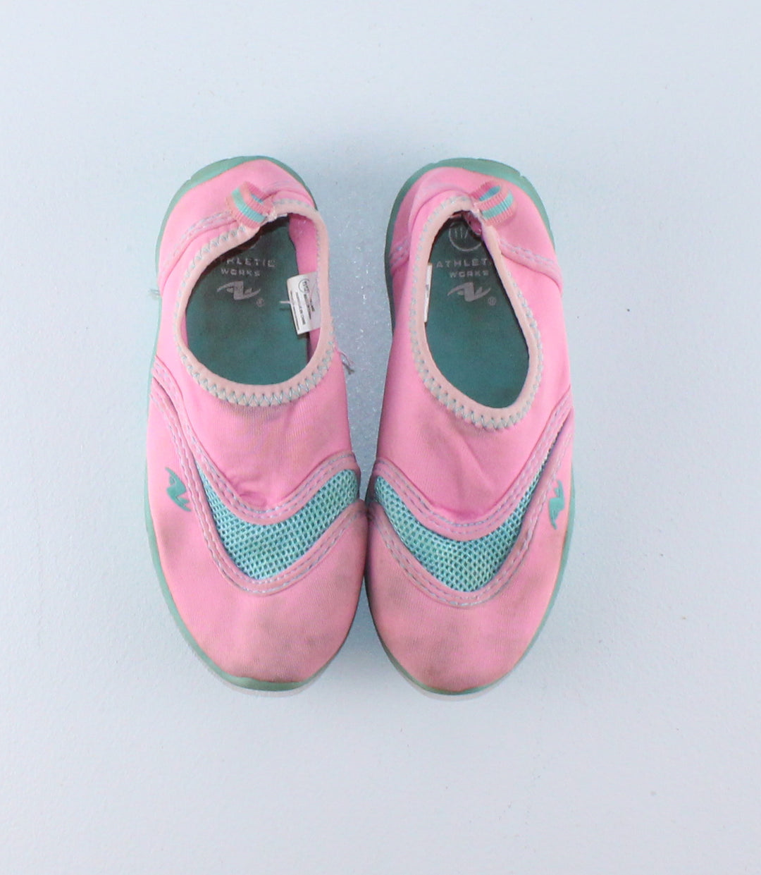 ATHLETIC WORKS WATER SHOES PINK/TEAL 11/12 VGUC/PC