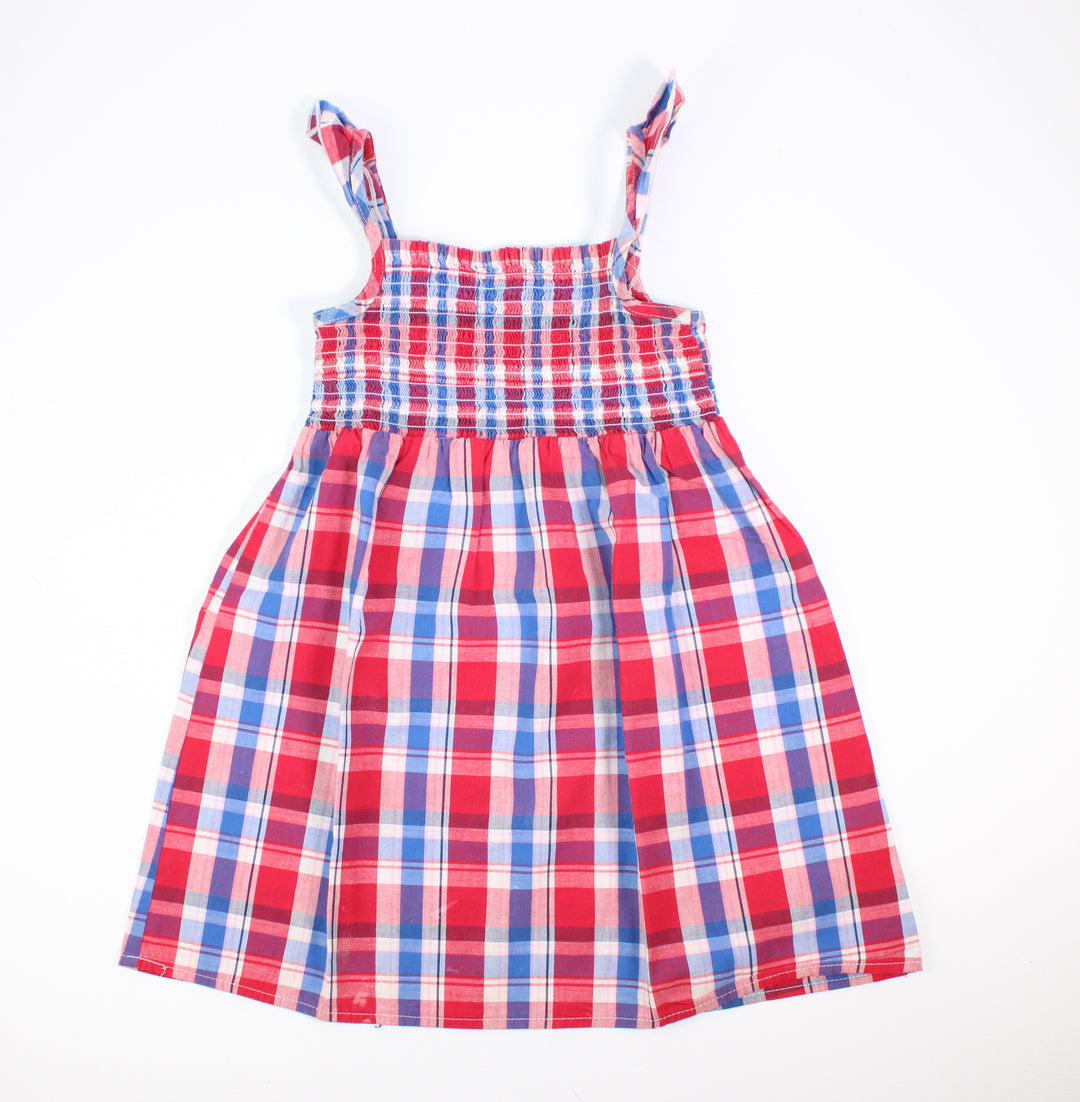BLUE/RED CHECKED DRESS 4Y EUC