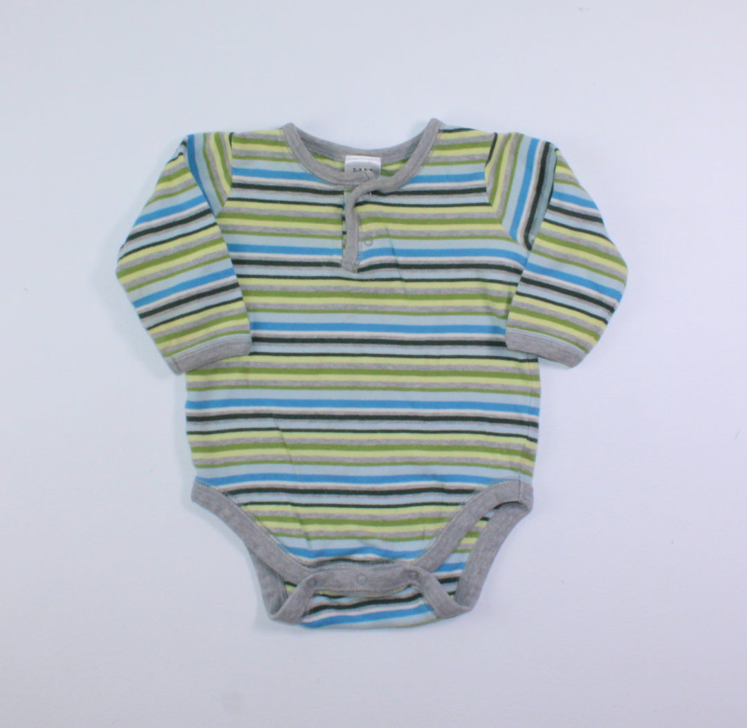 BABY GAP STRIPED L/S ONESIES 6-12M EUC