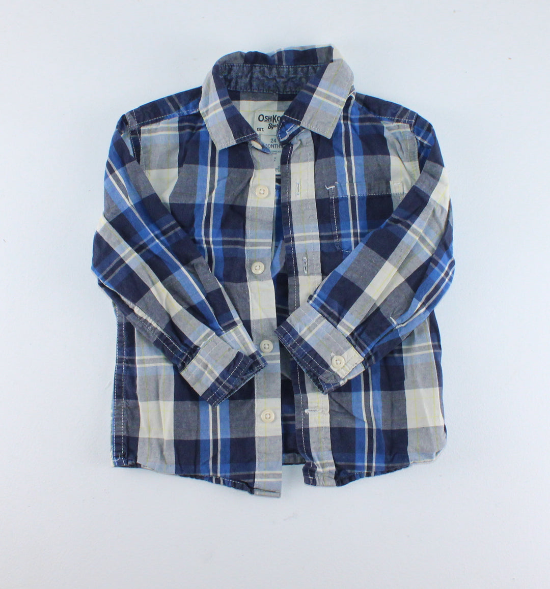 OSH KOSH PLAID TOP 24M EUC