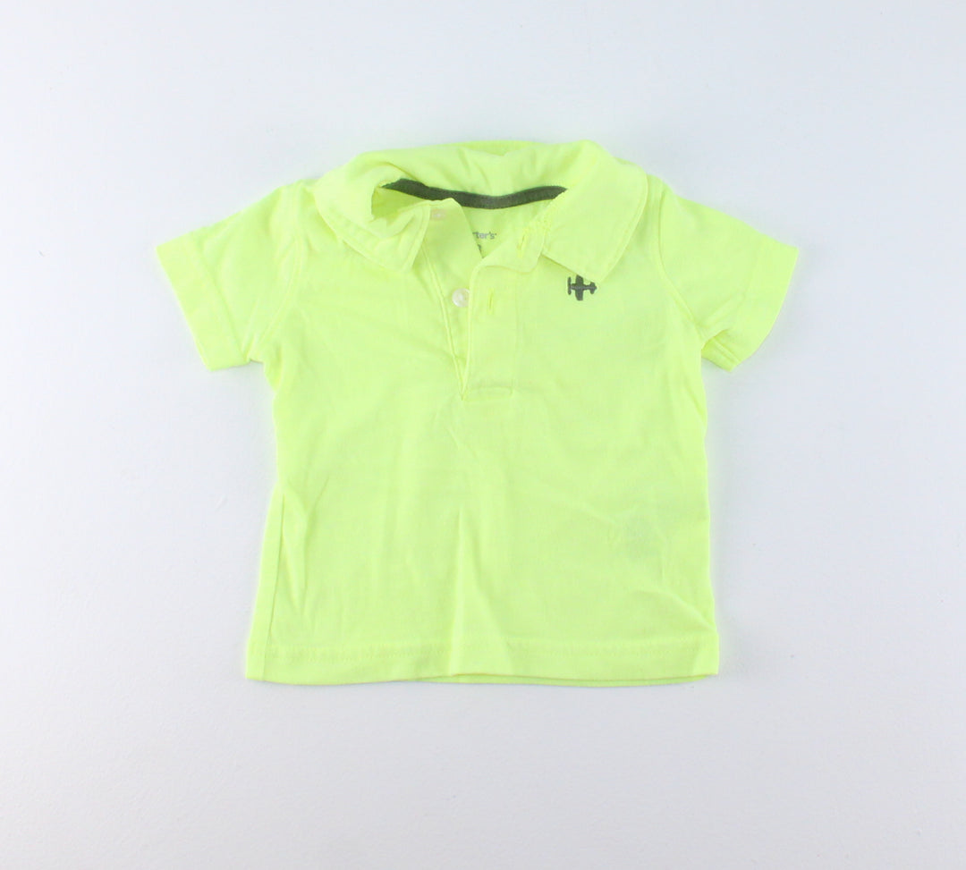 CARTERS YELLOW AIRPLANE NEON TOP 3M EUC