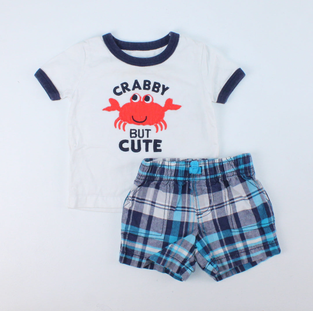 CARTERS CRAB OUTFIT 6M EUC