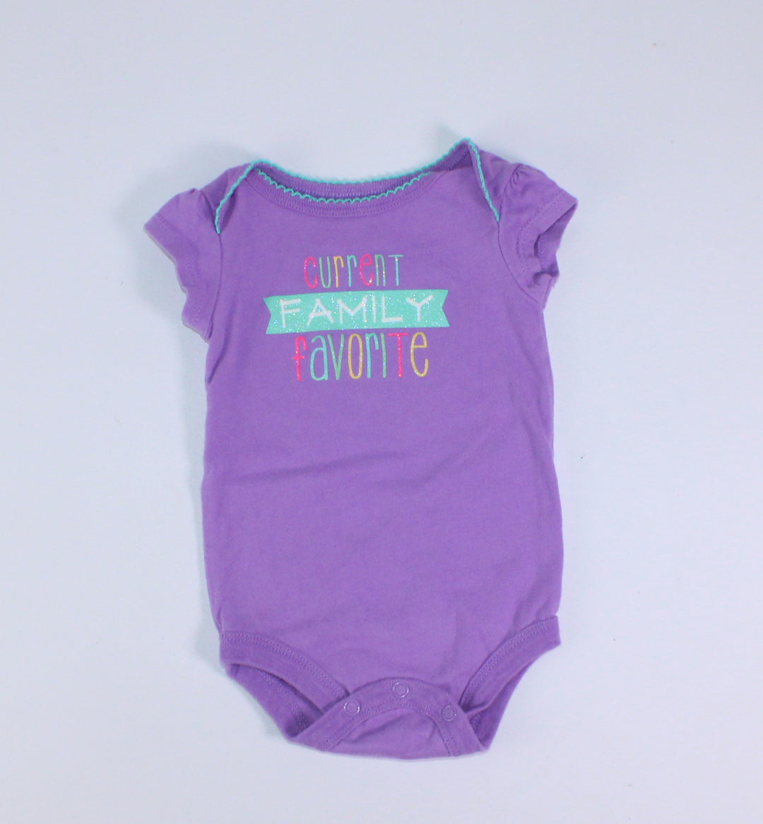 GEORGE PURPLE CURRENT FAMILY FAVORITE ONESIE 0-3M EUC