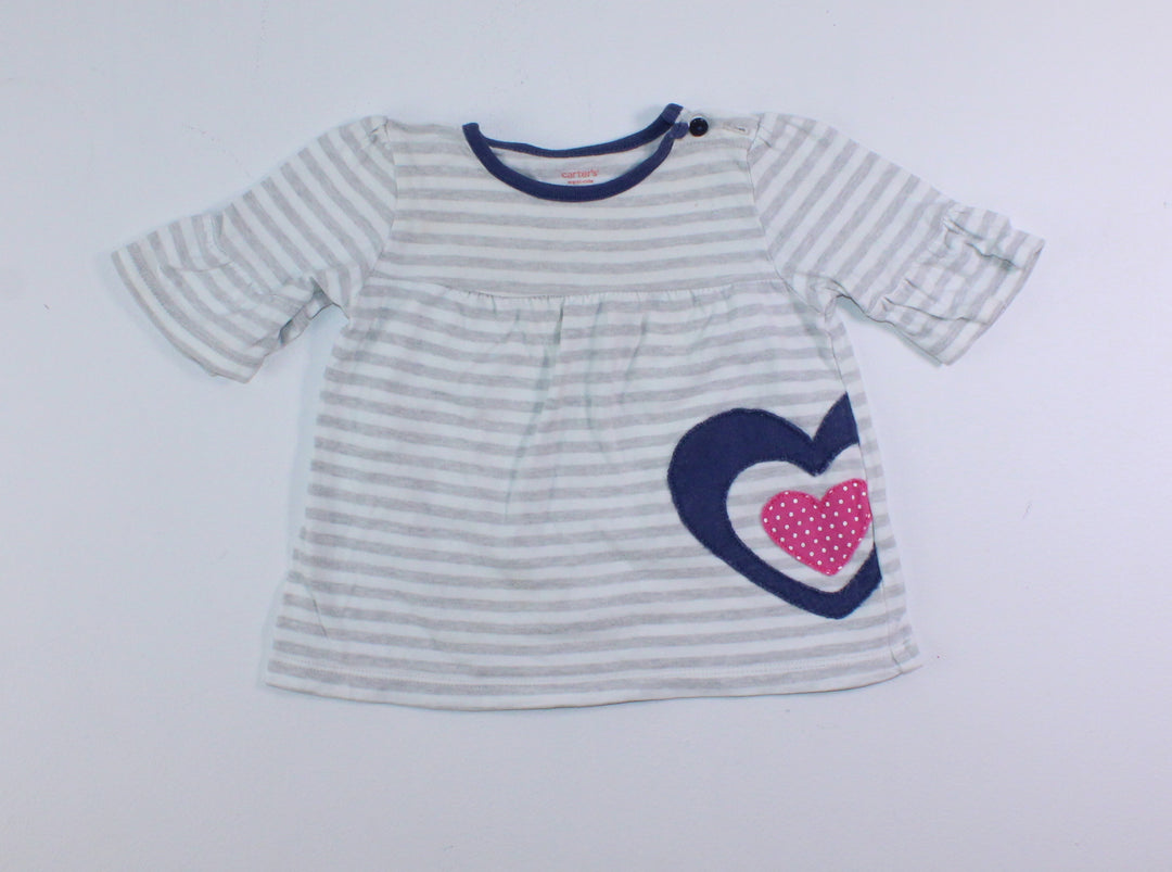 CARTERS HEART TOP 12M EUC