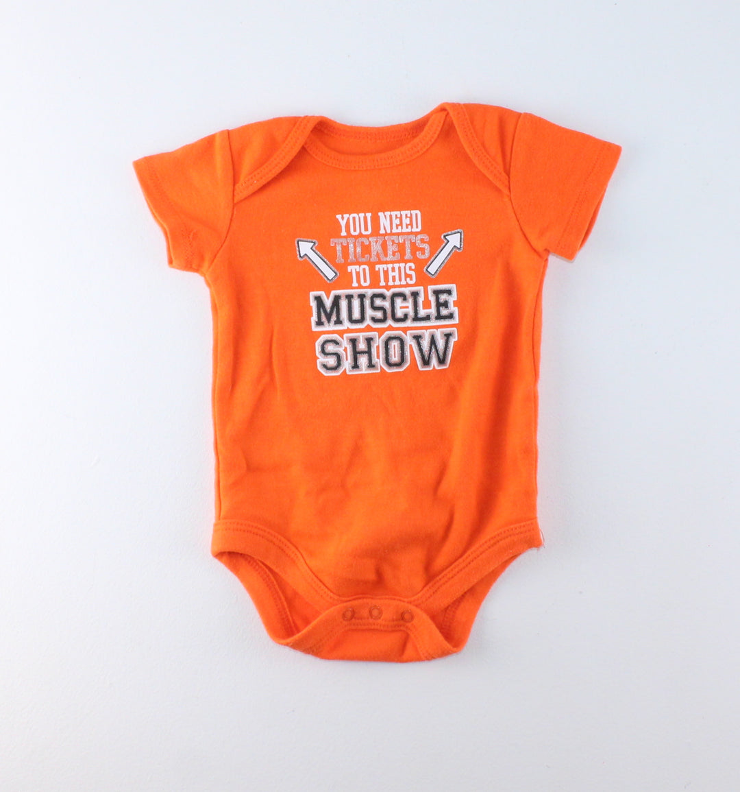 TICKETS TO THE MUSCLE SHOW ONESIE 0-3M VGUC