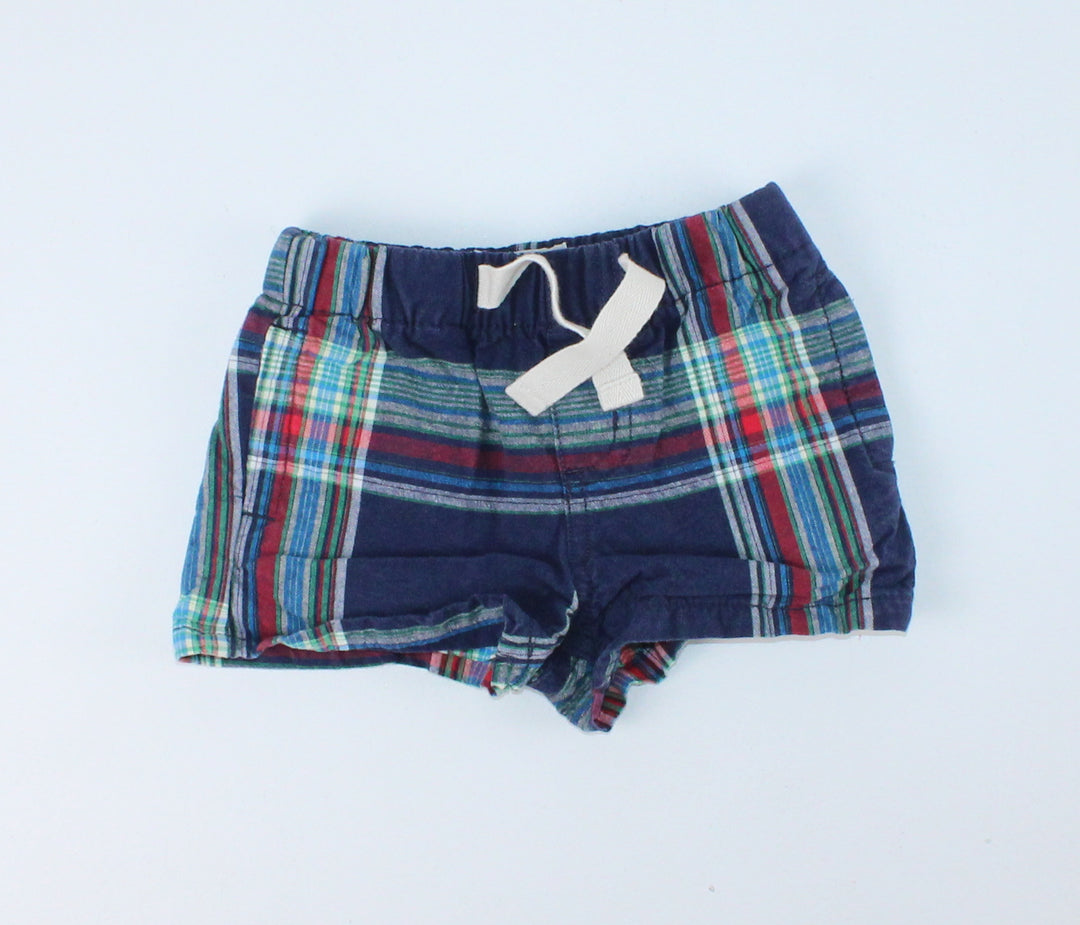 OSH KOSH PLAID SHORTS 6M EUC