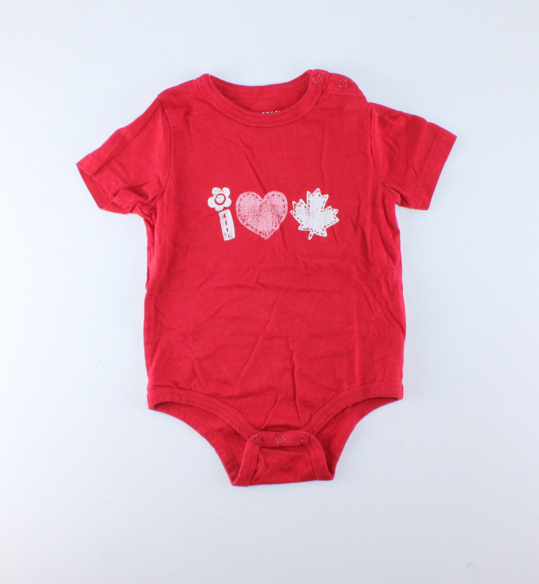 JOE FRESH CANADA RED ONESIE 12-18M EUC