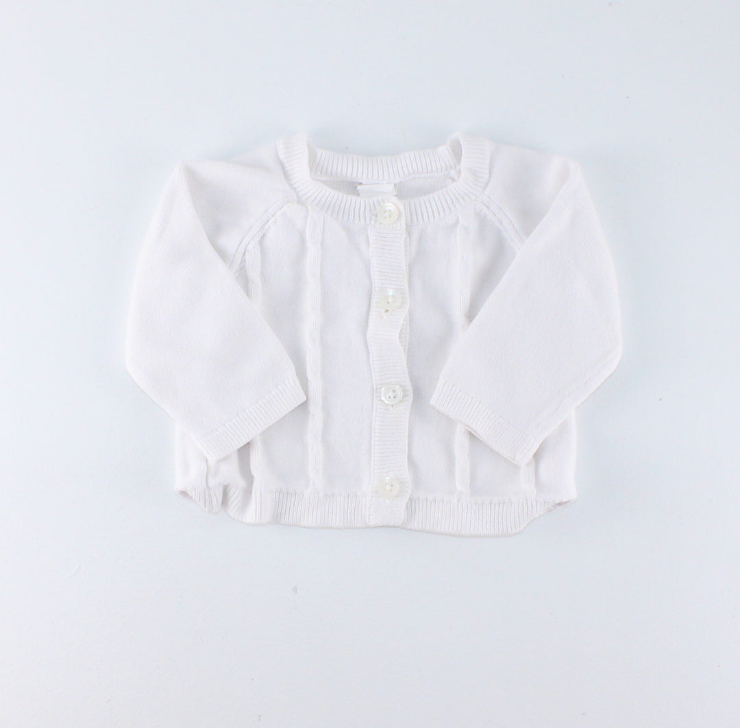 OLD NAVY WHITE CARDIGAN 3-6M EUC