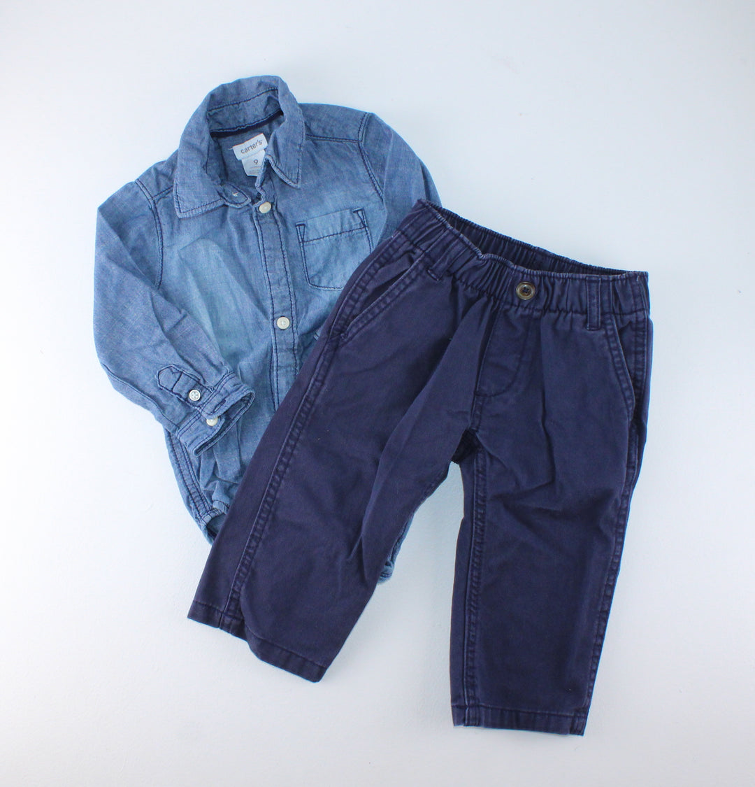 CARTERS DENIM OUTFIT 9M EUC