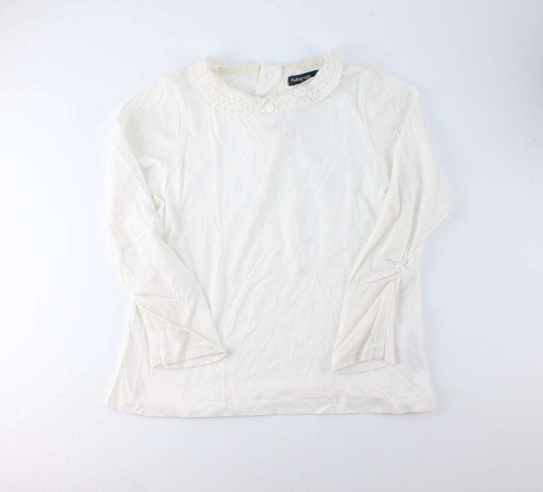 AUTOGRAPH WHITE TOP WITH COLLAR 5-6Y EUC