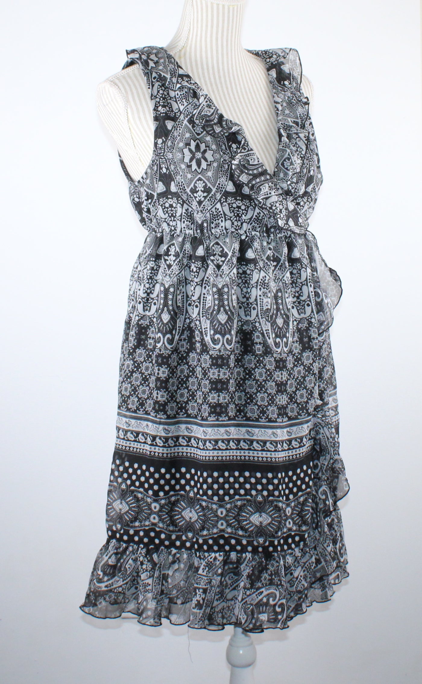 GEORGE PAISLEY PRINT DRESS LADIES MEDIUM EUC