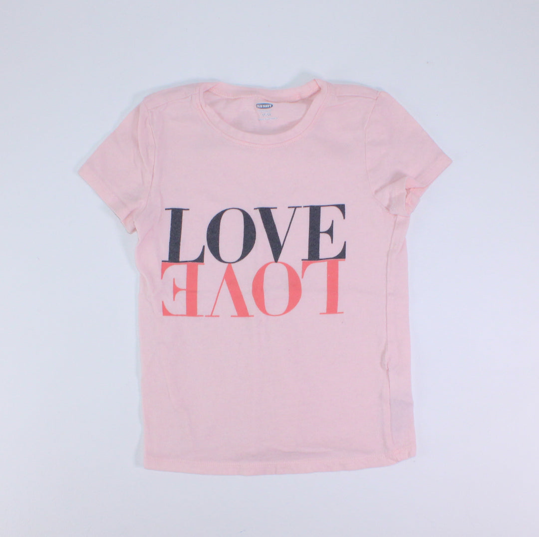 OLD NAVY PINK LOVE SHIRT 5Y EUC