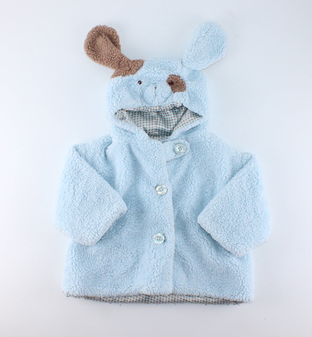 BEARINGTON SOFT BLUE SWEATER/COAT 6-12M EUC