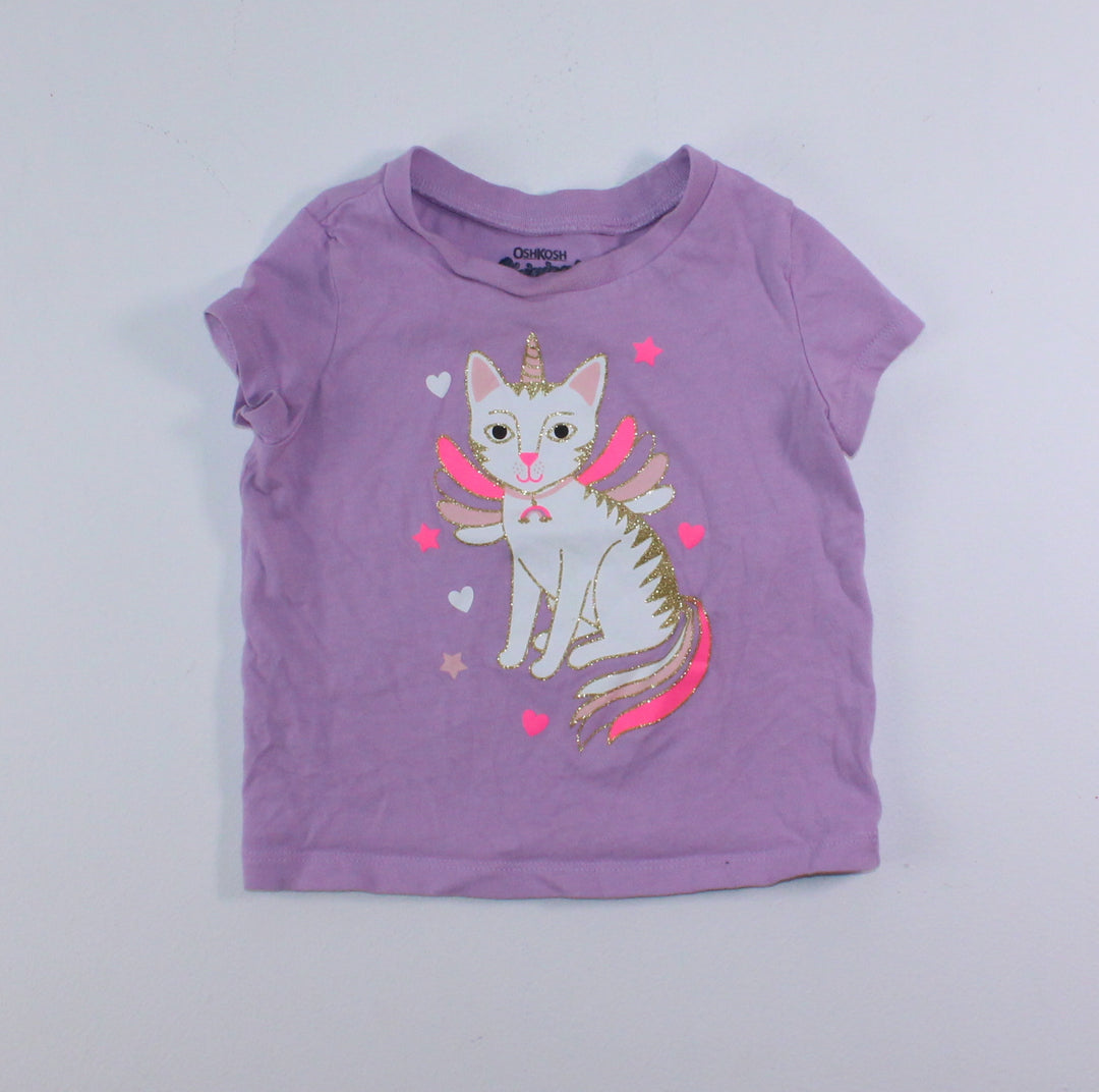 OSH KOSH PURPLE CATICORN TEE 12M EUC