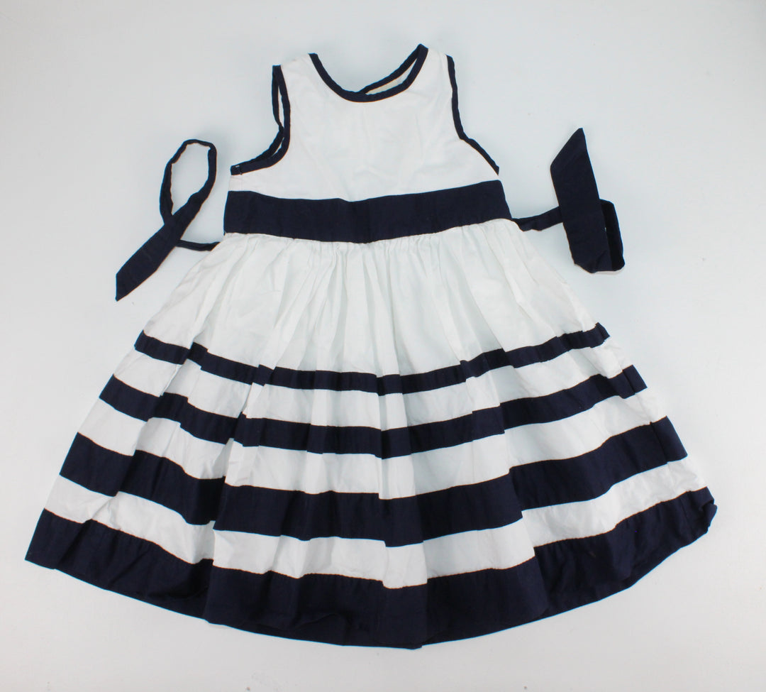 OSH KOSH NAVY & WHITE DRESS 5Y EUC/PC