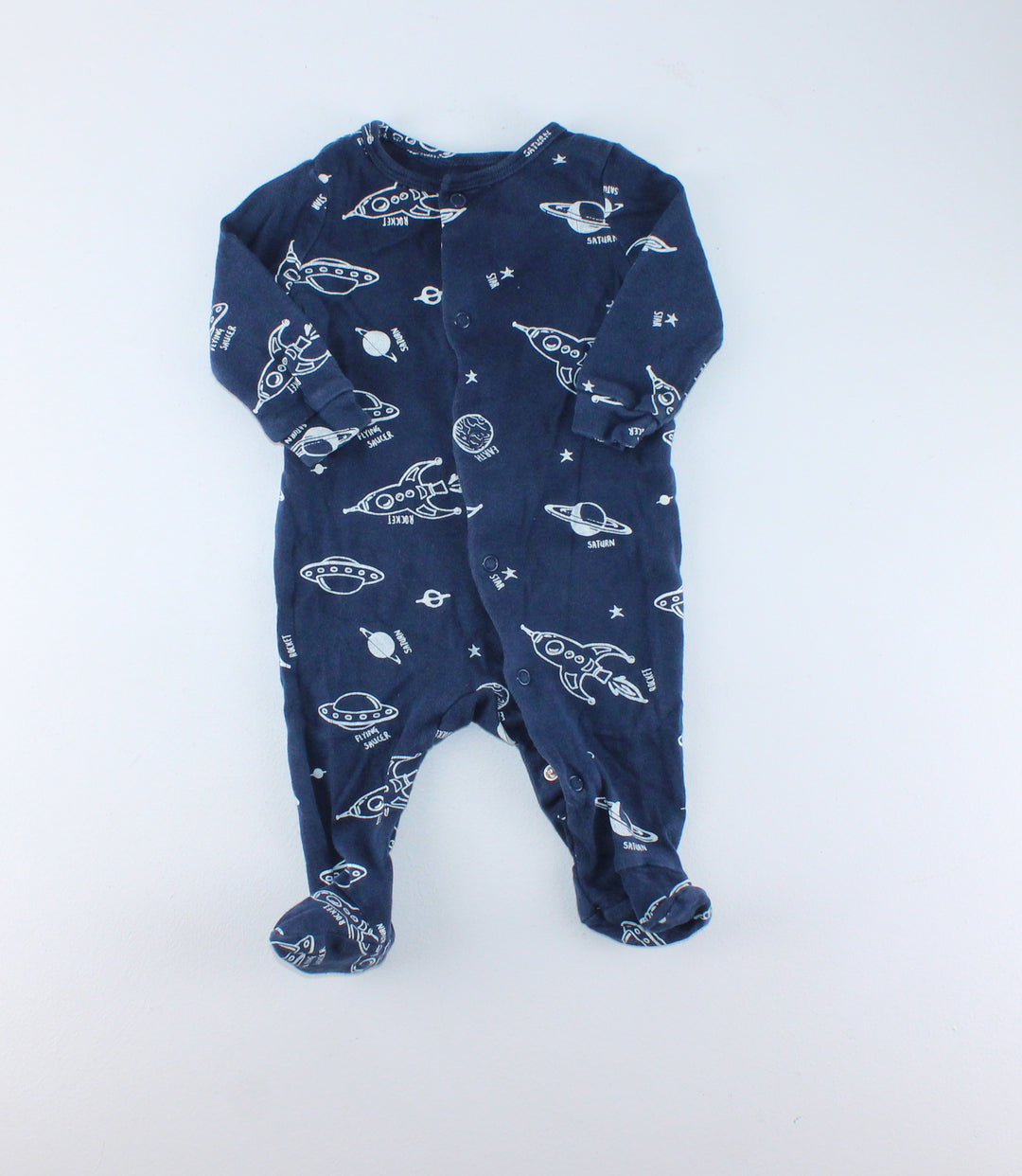 JOE FRESH NAVY SPACE COTTON PJS 0-3M EUC