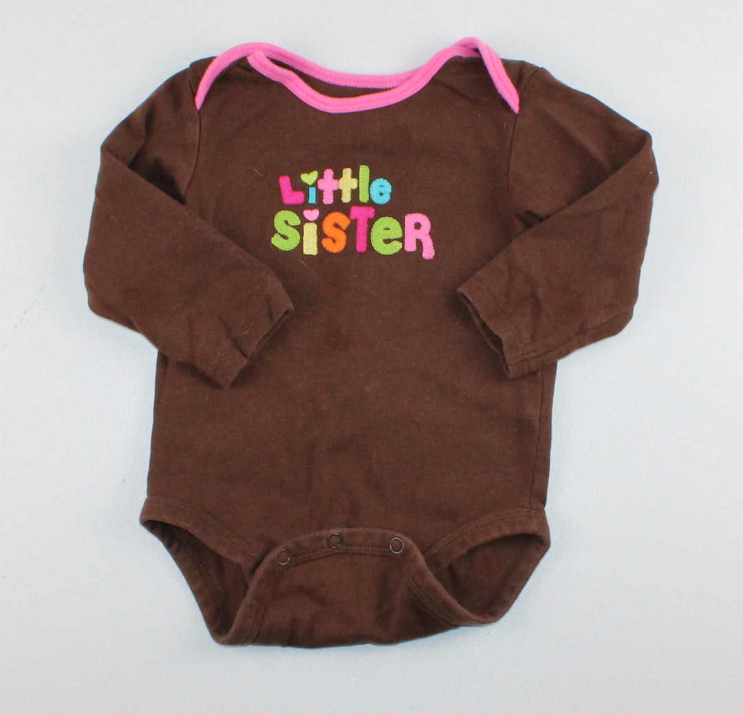 CARTERS LITTLE SISTER ONESIE 12M VGUC