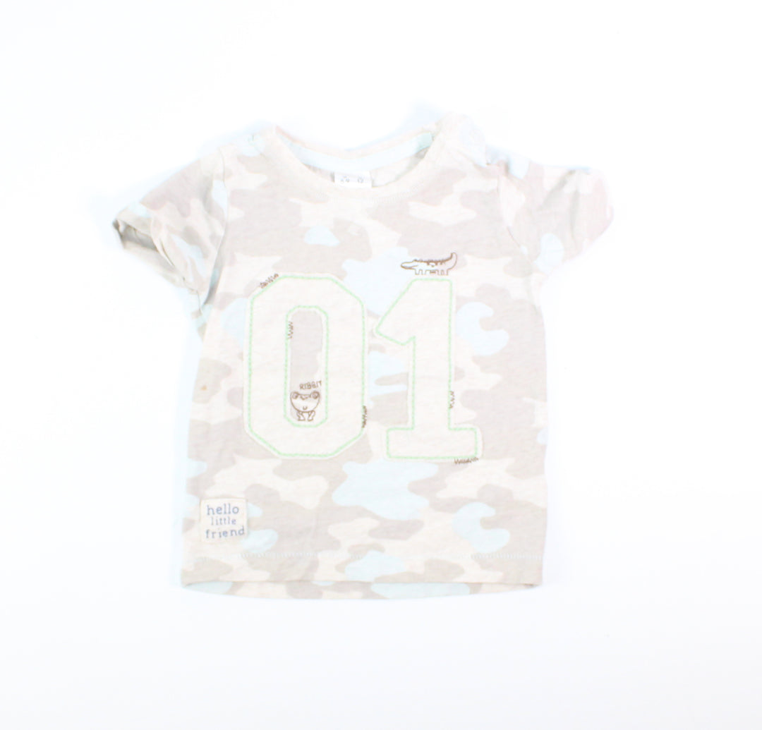 GEORGE CAMO TOP 6-12M EUC