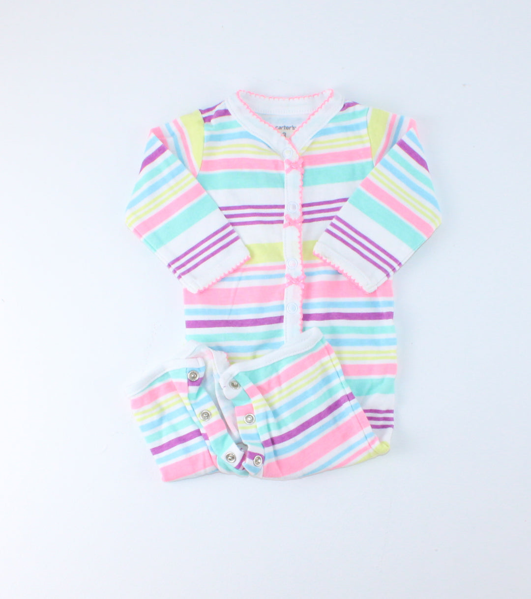 CARTERS STRIPED PJS 3M EUC