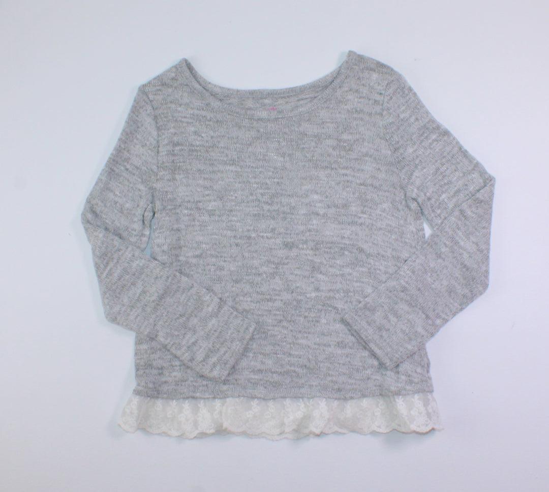 TCP GREY SWEATER WITH LACE TRIM 5-6Y EUC