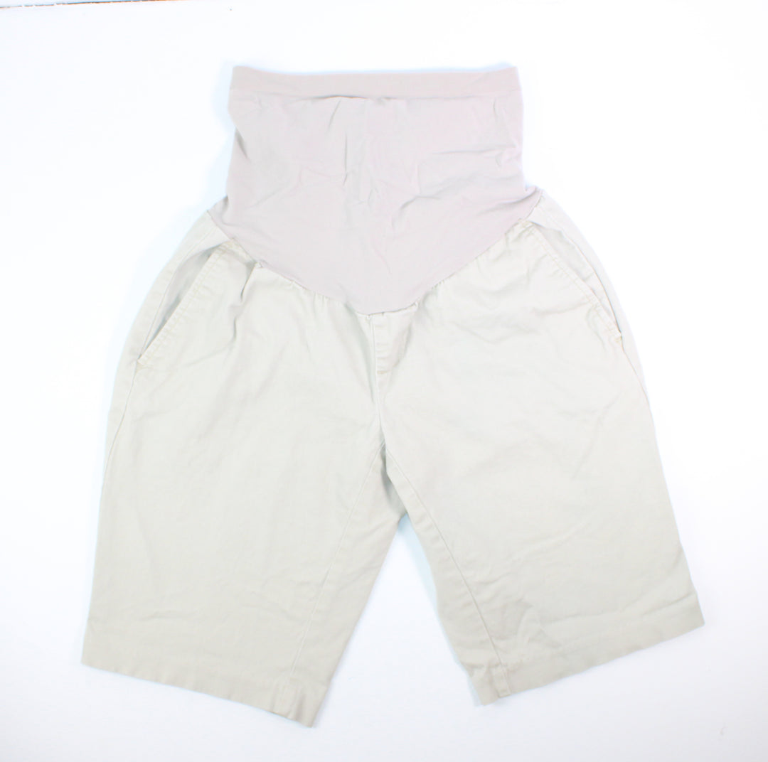 MOTHERHOOD MATERNITY TAN SHORTS SMALL EUC