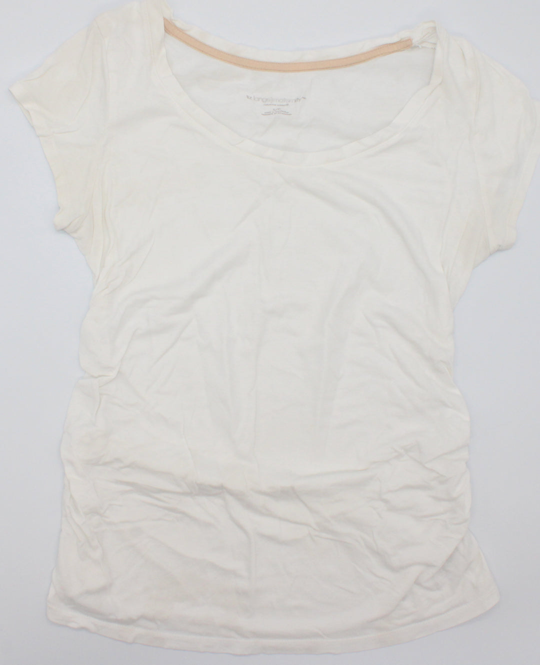 LIZ LANGE WHITE MATERNITY TEE SMALL EUC