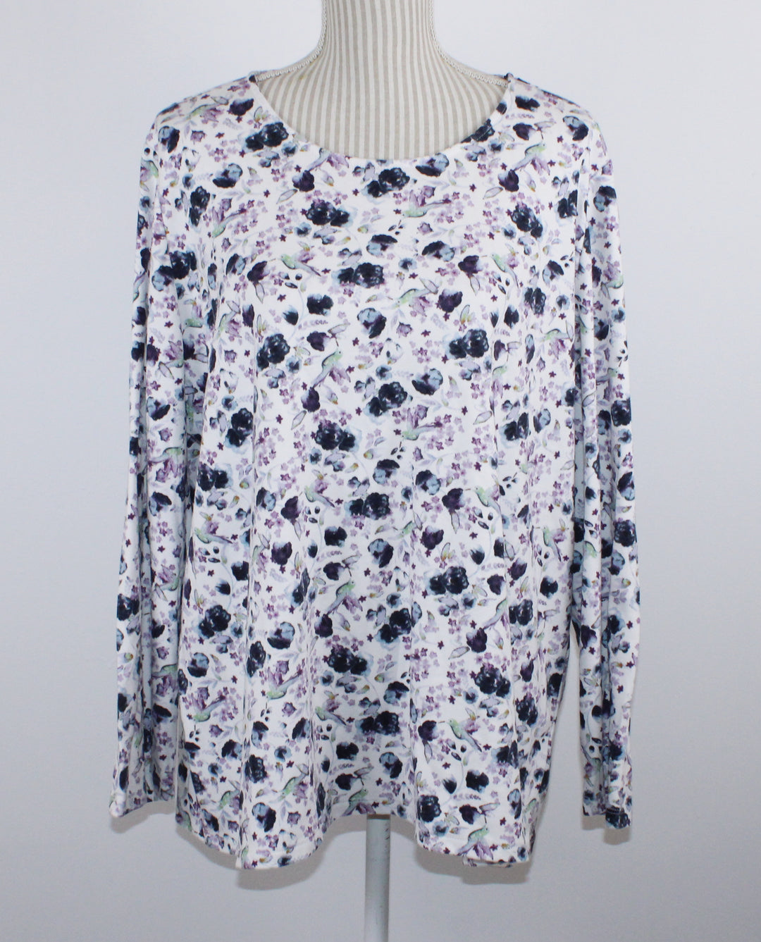 TIME SQUARE FLORAL TOP LADIES 3X EUC