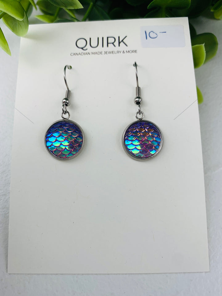 Quirk Handmade Jewelry, Stainless Steel Dangling Earrings