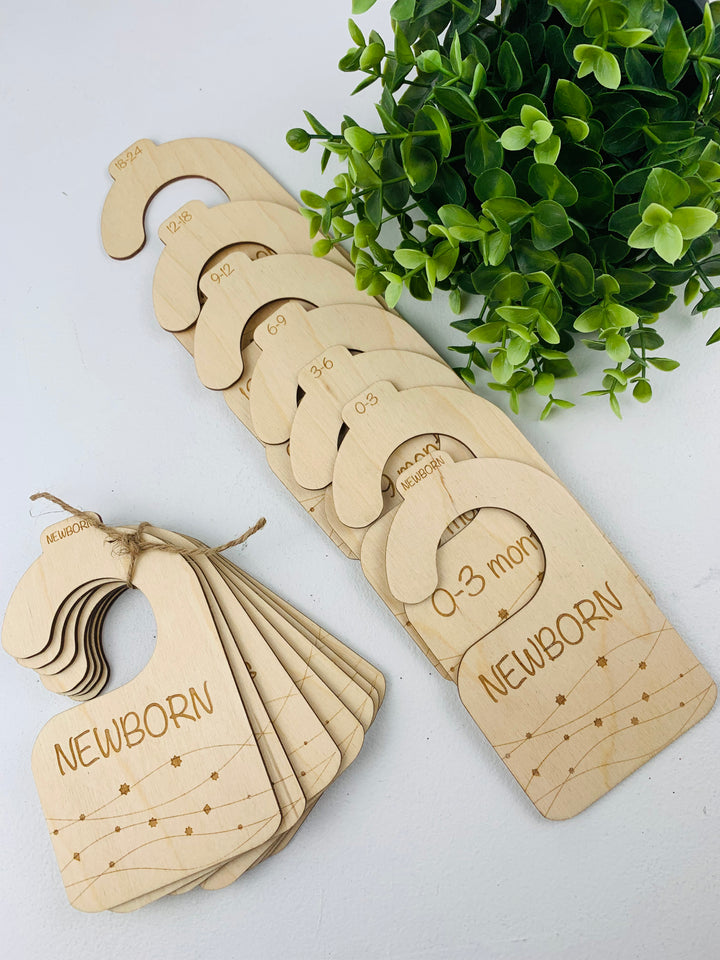 Rough Cut Dezigns, Wood Engraved Infant Clothing Dividers